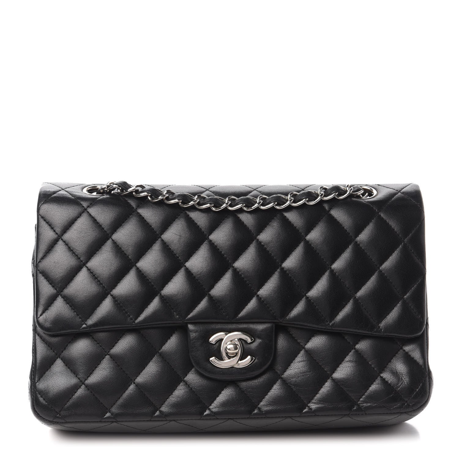Chanel Lambskin Quilted Medium Double Flap Black 1 of 10