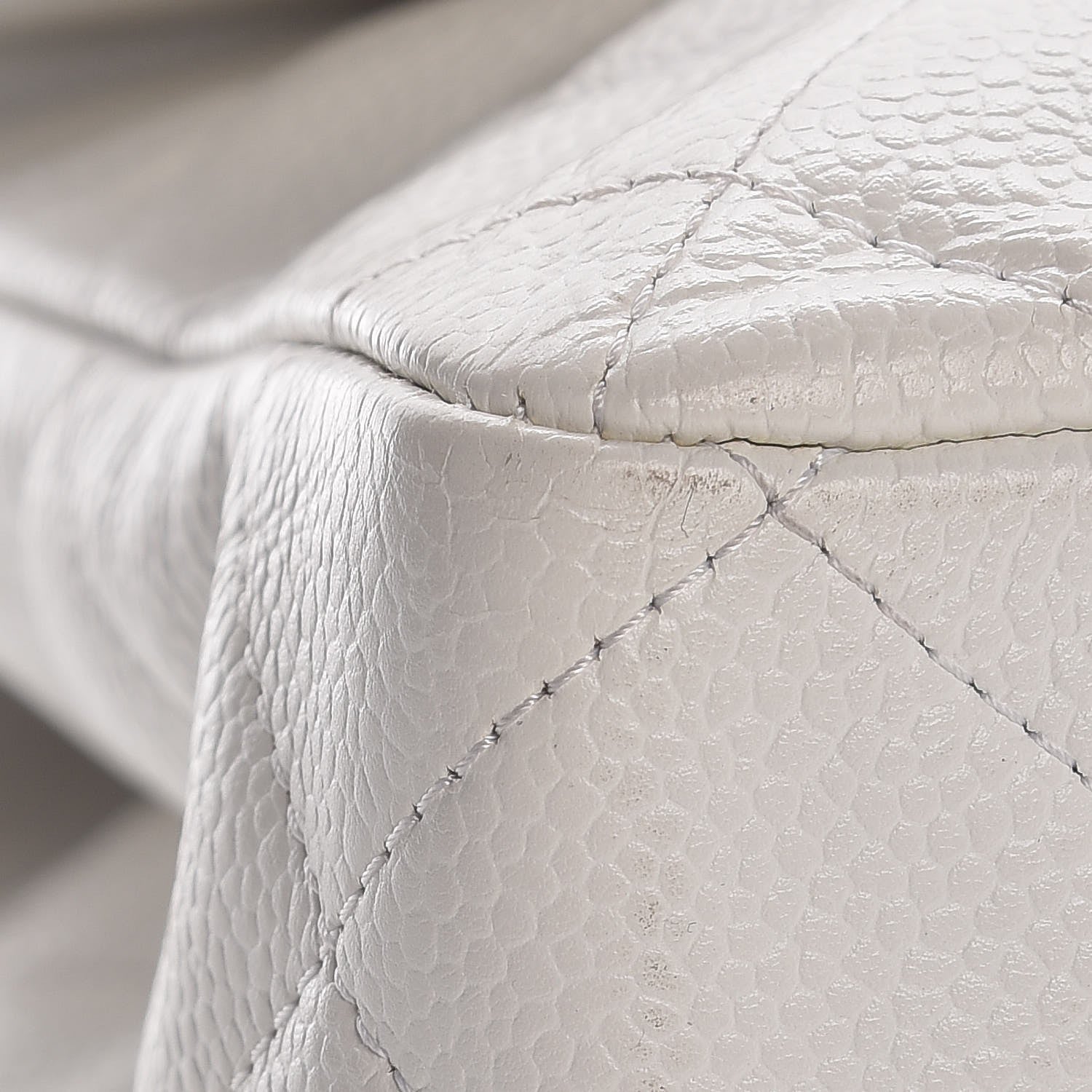 Chanel Caviar Quilted Jumbo Single Flap White 8 of 12