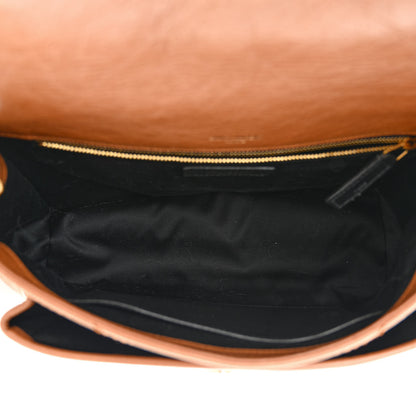 Saint Laurent Crinkled Calfskin Matelasse Monogram Medium Niki Chain Satchel Light Caramel 5 of 10