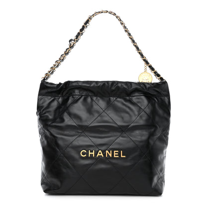 Chanel Shiny Calfskin Quilted Small Chanel 22 Black 3 of 12