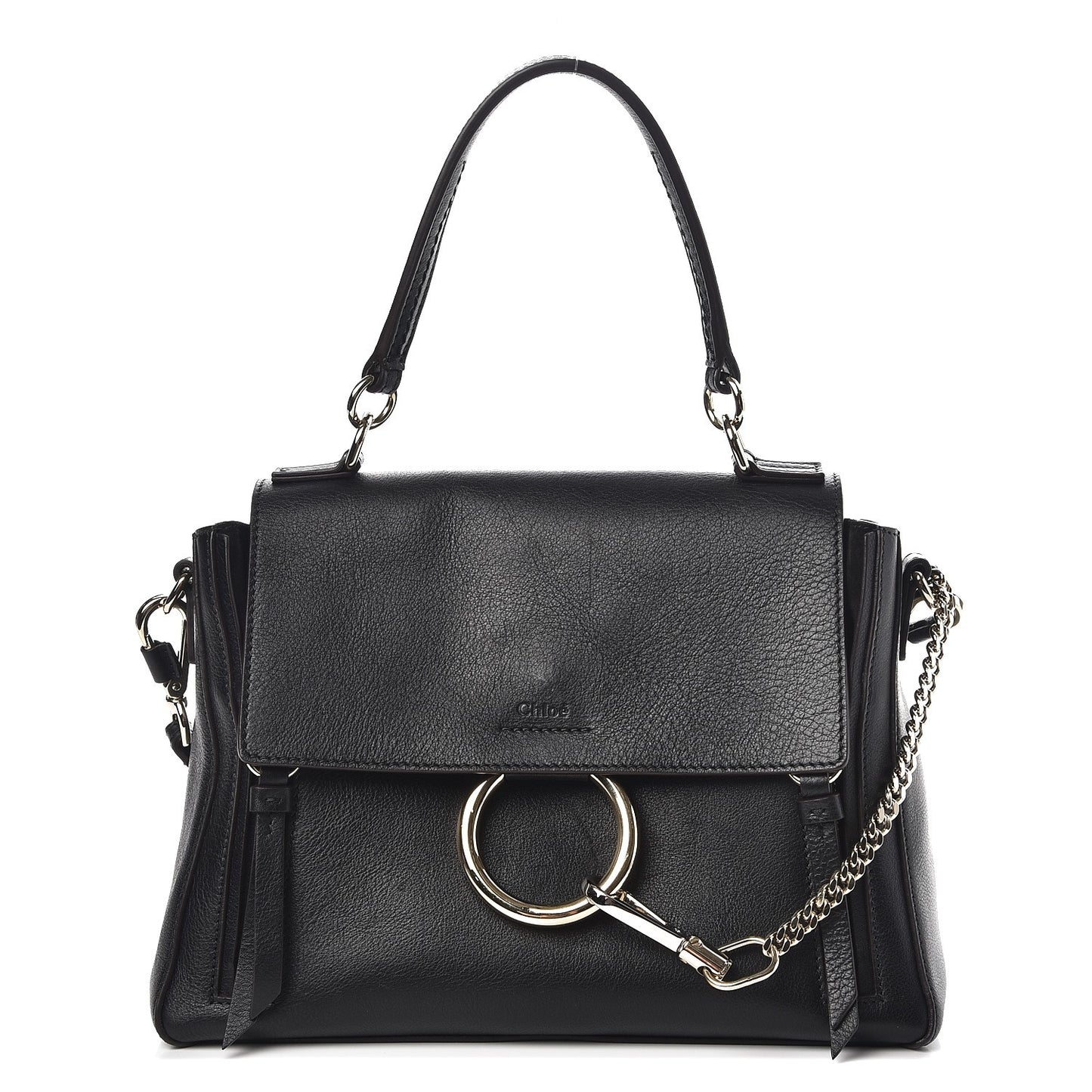 Calfskin Small Faye Day Shoulder Bag Black