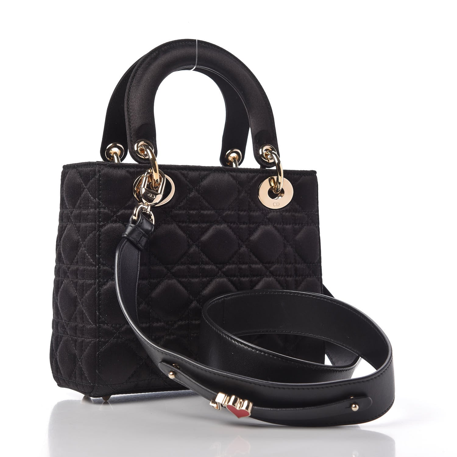 Christian Dior Satin Swarovski Crystal Cannage My ABC Lady Dior Black 3 of 11