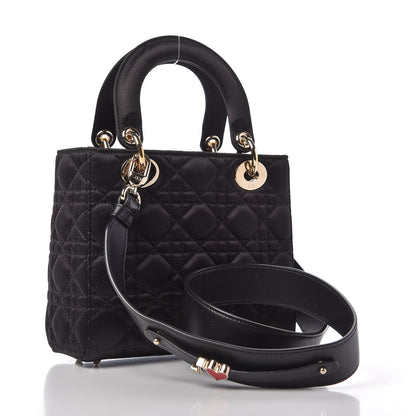 Christian Dior Satin Swarovski Crystal Cannage My ABC Lady Dior Black 3 of 11