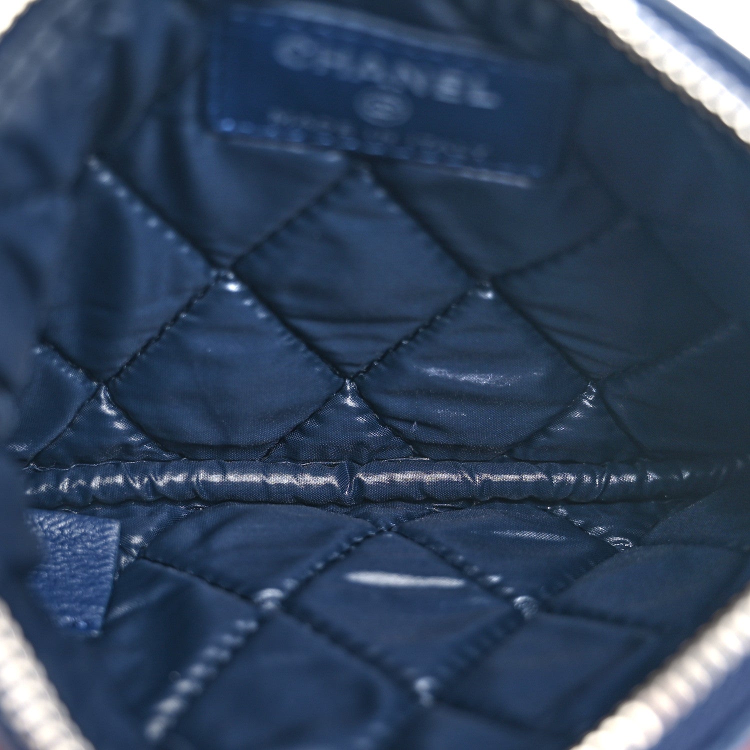Chanel Lambskin Quilted Small Cosmetic Case Navy 5 of 12