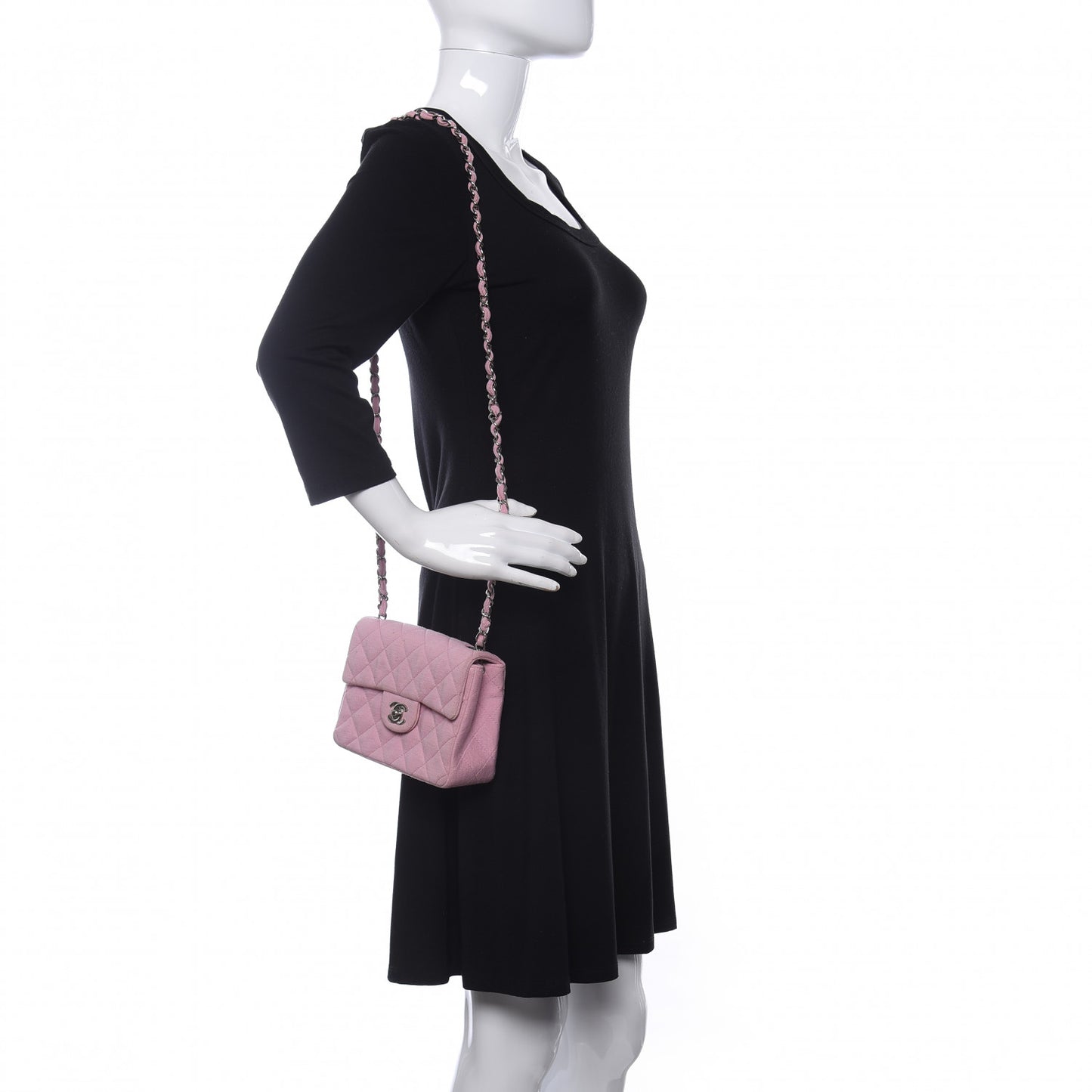 Jersey Quilted Mini Square Flap Pink