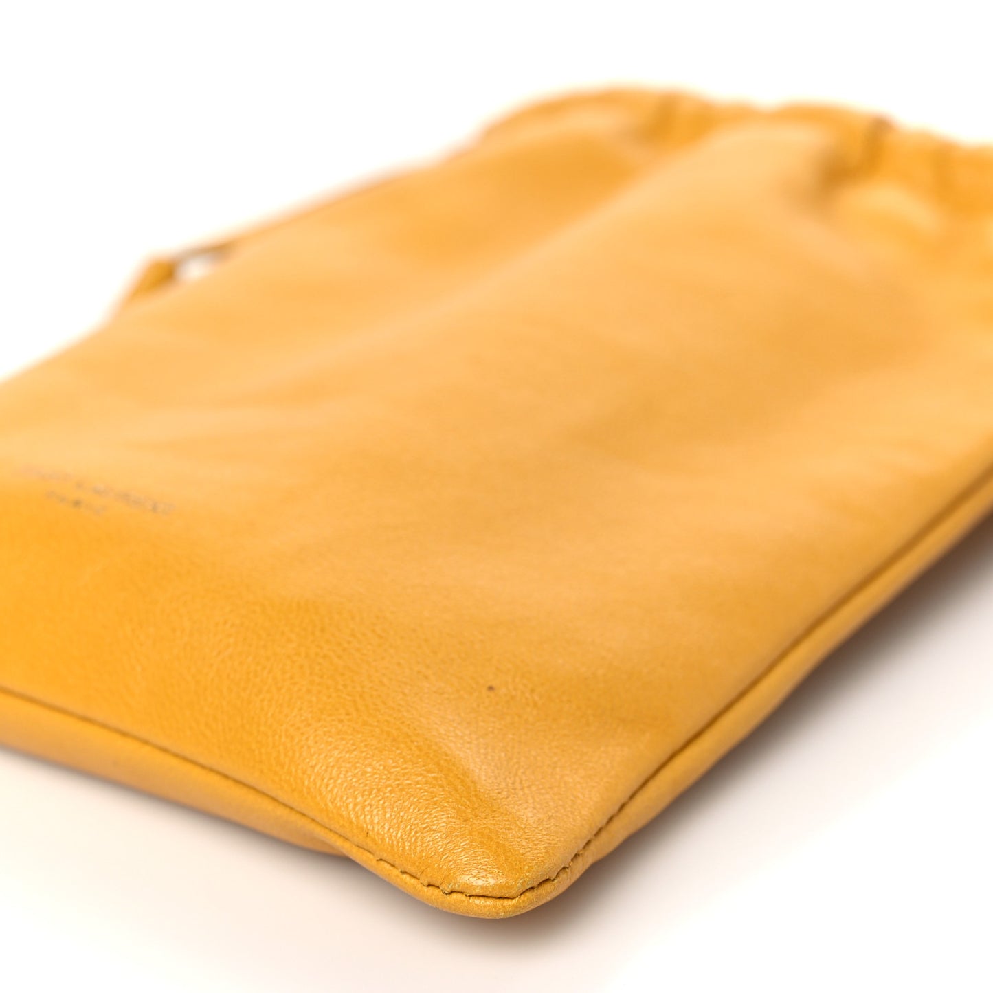 Lambskin Paris Drawstring Pouch Saffran