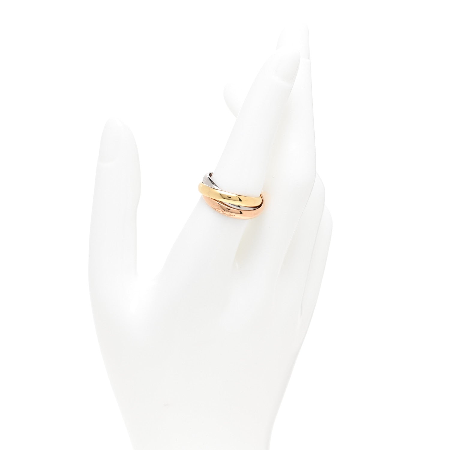 Cartier 18K Pink Yellow White Gold Classic Trinity Ring 54 7 2 of 6