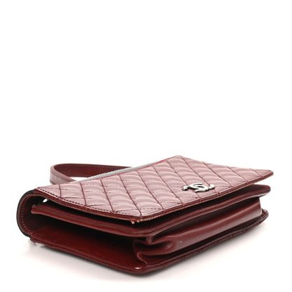 Chanel Calfskin Quilted Ballerine Flap Black Dark Red 4 of 10