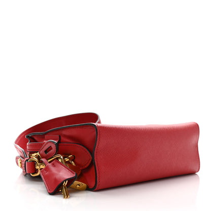 Prada Saffiano City Calfskin Esplanade Crossbody Bag Rosso 4 of 9