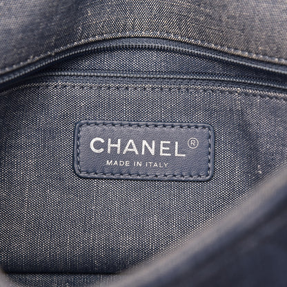Chanel Denim Quilted Small Medallion Flap Blue 6 of 12