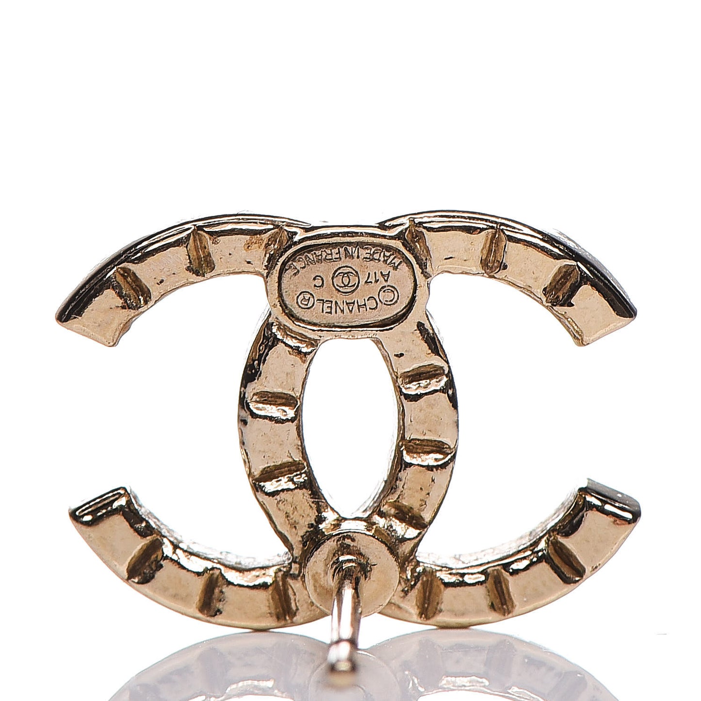 Studded CC Earrings Gold