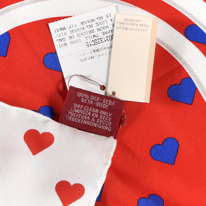 Hermes Silk Brides De Gala Love Scarf 90 Rouge Vif Marine White 3 of 3