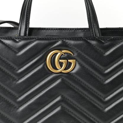 Gucci Calfskin Matelasse Small GG Marmont Tote Black 7 of 9