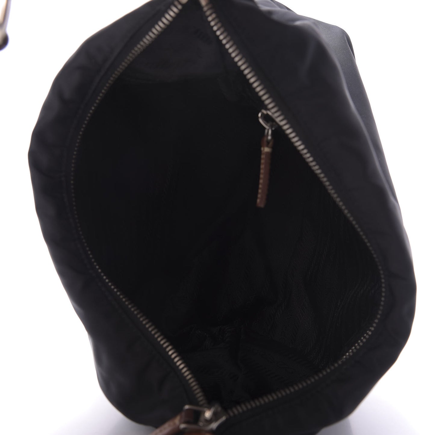 Tessuto Nylon Calfskin Hobo Black Brown