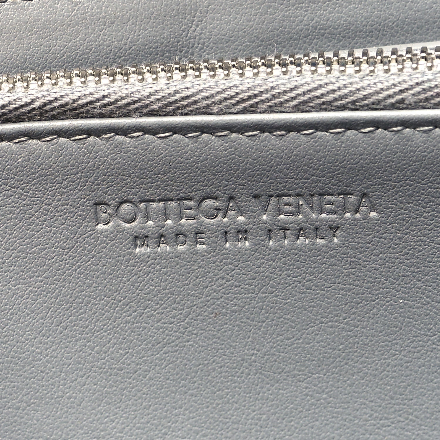 Bottega Veneta Metallic Patent Calfskin Maxi Intrecciato Zip Around Wallet Silver 7 of 12
