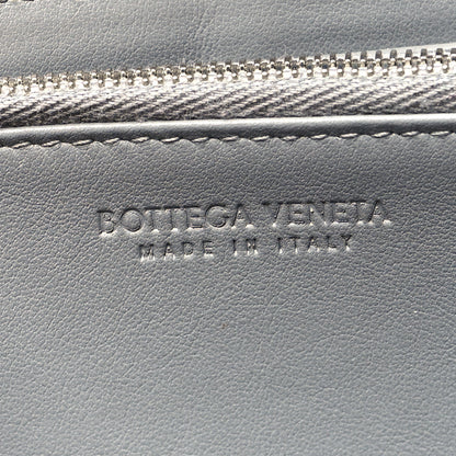 Bottega Veneta Metallic Patent Calfskin Maxi Intrecciato Zip Around Wallet Silver 7 of 12