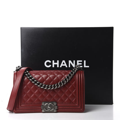 Chanel Lambskin Quilted Medium Boy Flap Red 13 of 13