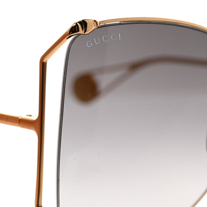 Gucci Oversized Round Sunglasses GG0252S Gold Brown 7 of 8