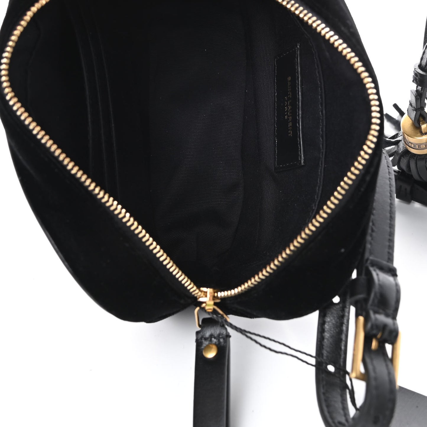 Velour Matelasse Monogram Lou Belt Bag Black