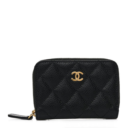 Chanel Caviar Quilted Zip Coin Purse Black 1 of 7