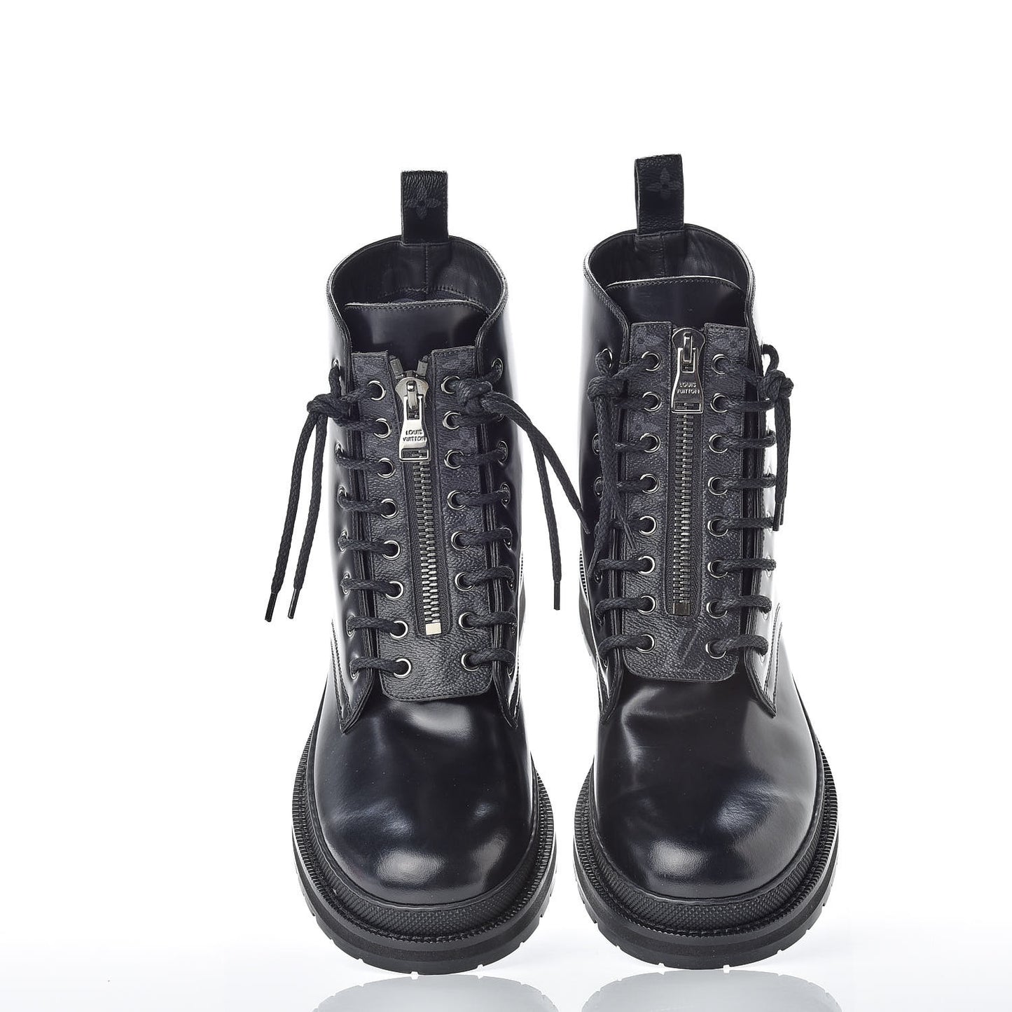 Calfskin Glazed Ice Ankle Boots 9.5 Black