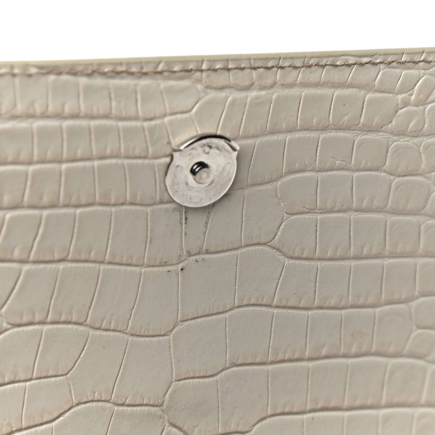 Calfskin Crocodile Embossed Medium Monogram Sunset Blanc Vintage