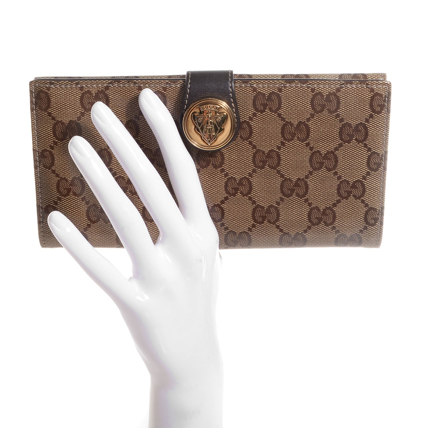 Gucci Crystal Monogram Hysteria Continental Wallet Brown 2 of 8