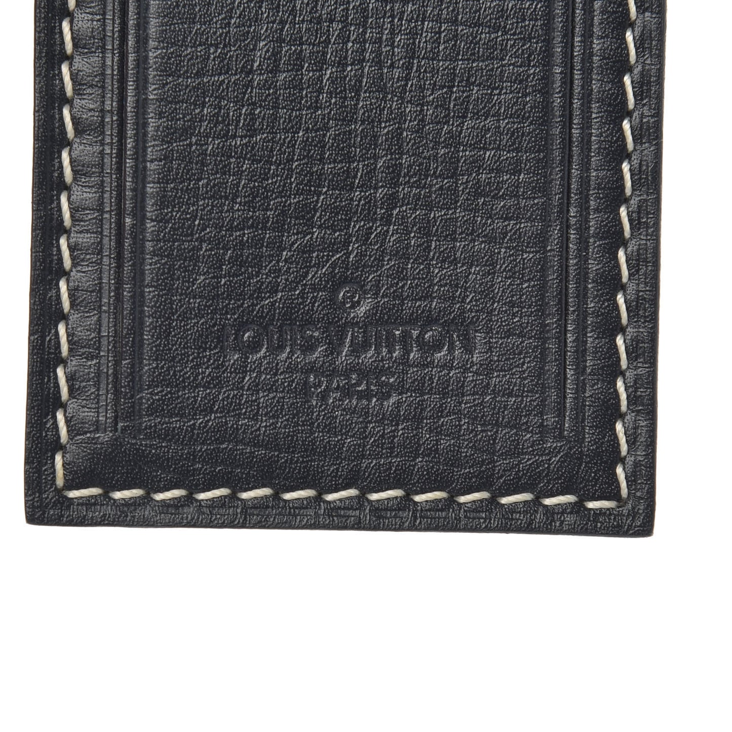 Calfskin Luggage Tag Navy Blue