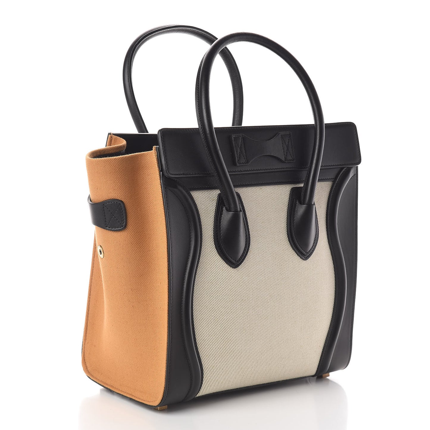 Calfskin Linen Micro Tri-Color Luggage Natural