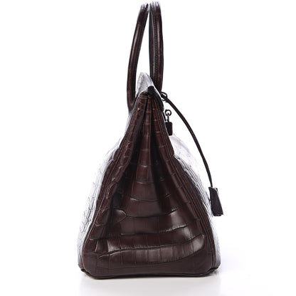 Hermes Matte Crocodile Birkin 35 Chocolate 29 of 37