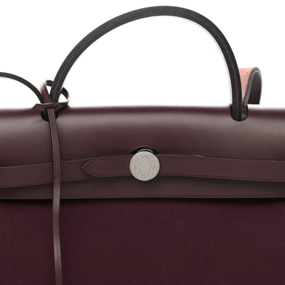 Hermes Military Toile Vache Hunter Herbag Zip 31 PM Prune 9 of 11