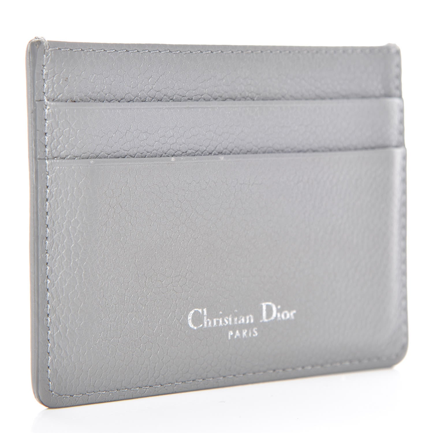 Christian Dior Grained Calfskin Cannage Diorama Card Holder Grey 3 of 10