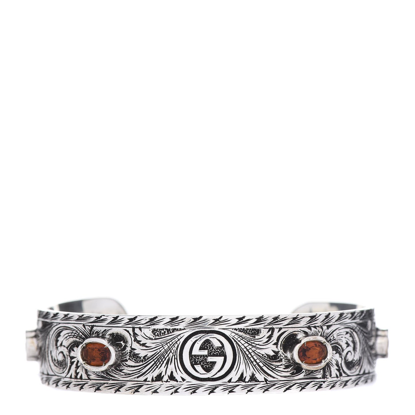 Sterling Silver Crystal Le Marche Des Merveilles Tiger Cuff Bracelet Orange