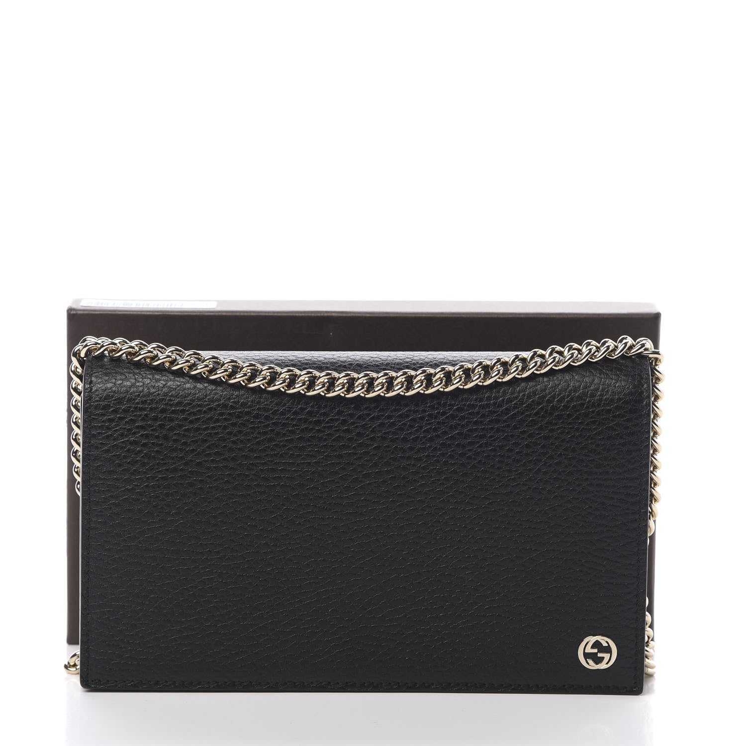 Gucci Dollar Calfskin Medium Betty Chain Wallet Black 11 of 11