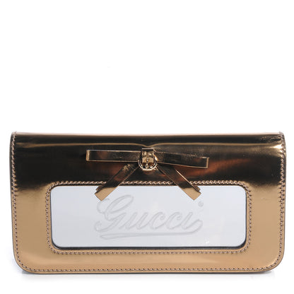 Gucci Leather Clutch Metallic Gold 1 of 9