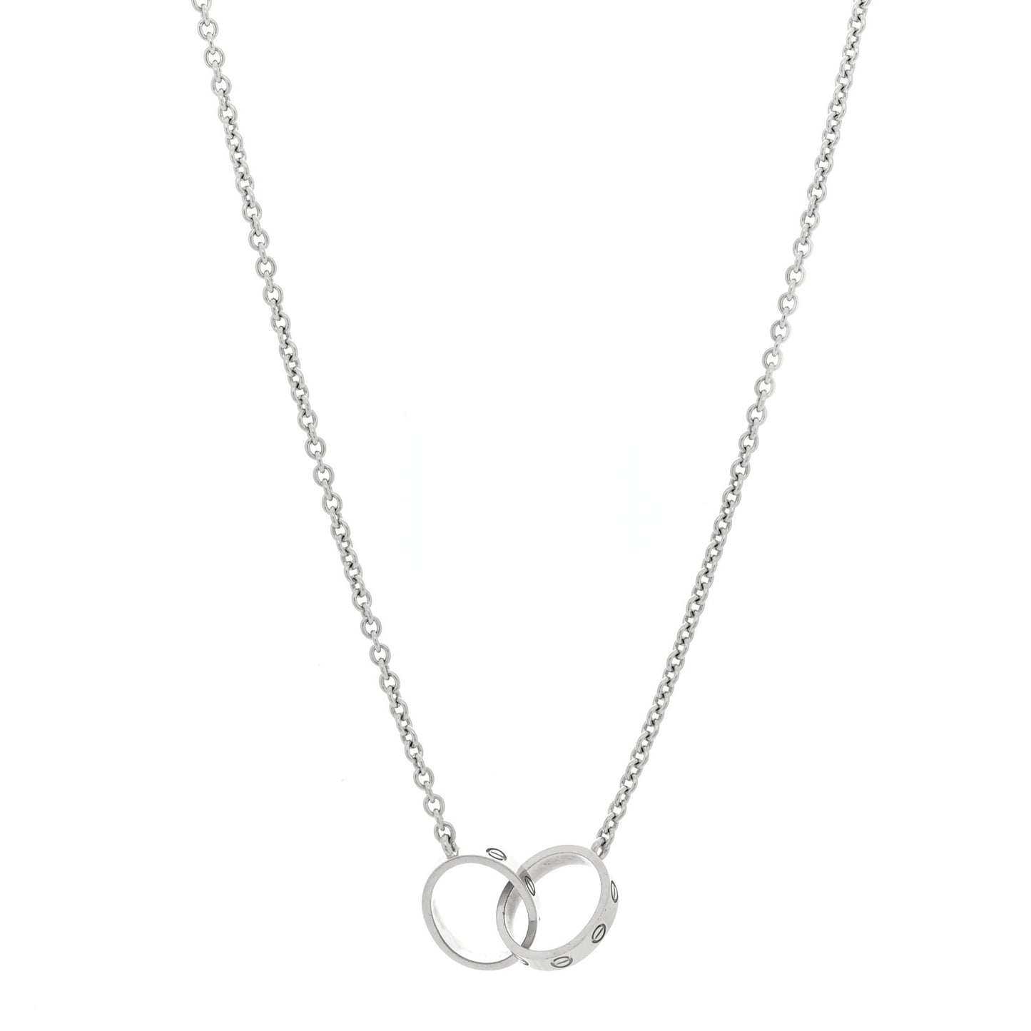 18K White Gold Interlocking LOVE Necklace