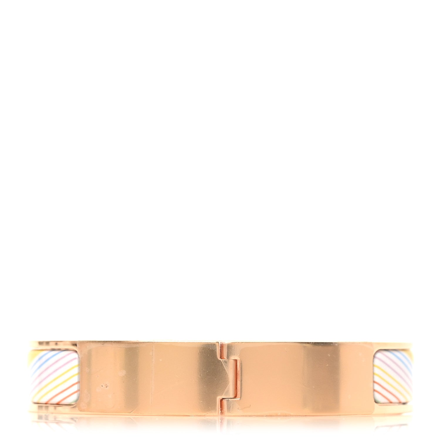 Hermes Enamel Printed H en Bias Narrow H Vibration Clic Cadenas Bracelet PM Pastel Acidule 3 of 4