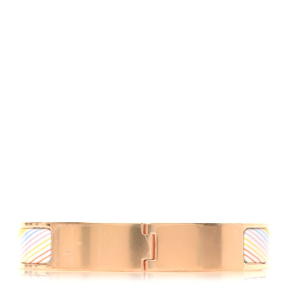 Hermes Enamel Printed H en Bias Narrow H Vibration Clic Cadenas Bracelet PM Pastel Acidule 3 of 4