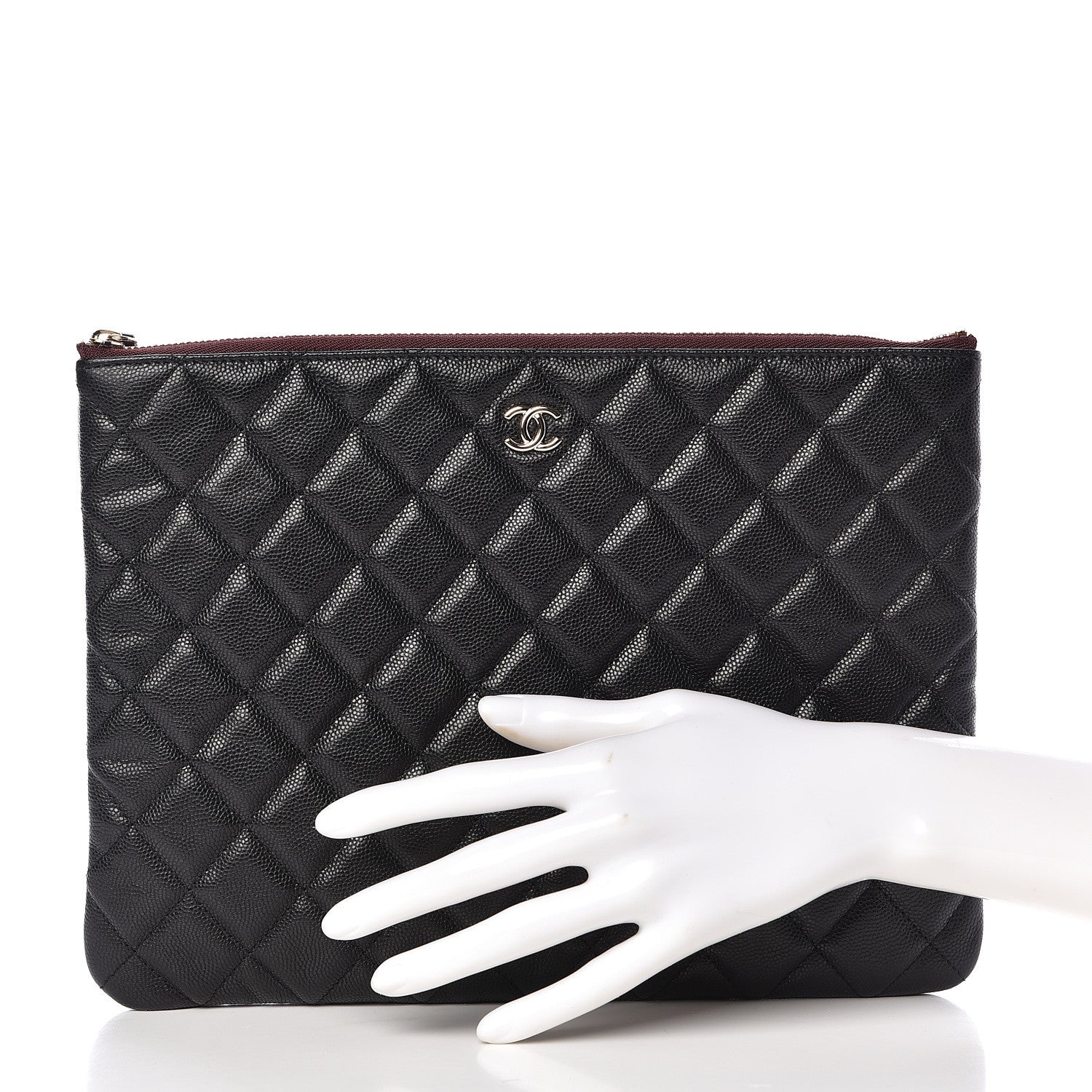 Chanel Caviar Quilted Medium Cosmetic Case Black 2 of 7