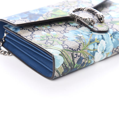 Gucci GG Supreme Monogram Blooms Mini Dionysus Chain Wallet Beige Blue Navy Vintage Blue 6 of 7