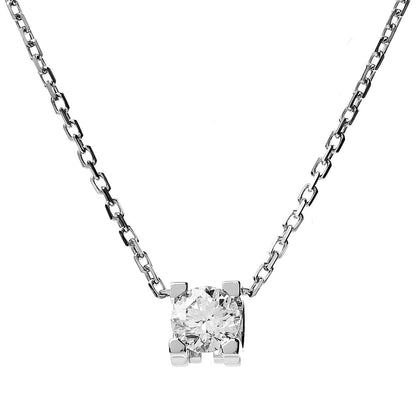 Cartier 18K White Gold Diamond .30ct 1895 Pendant Necklace 5 of 6