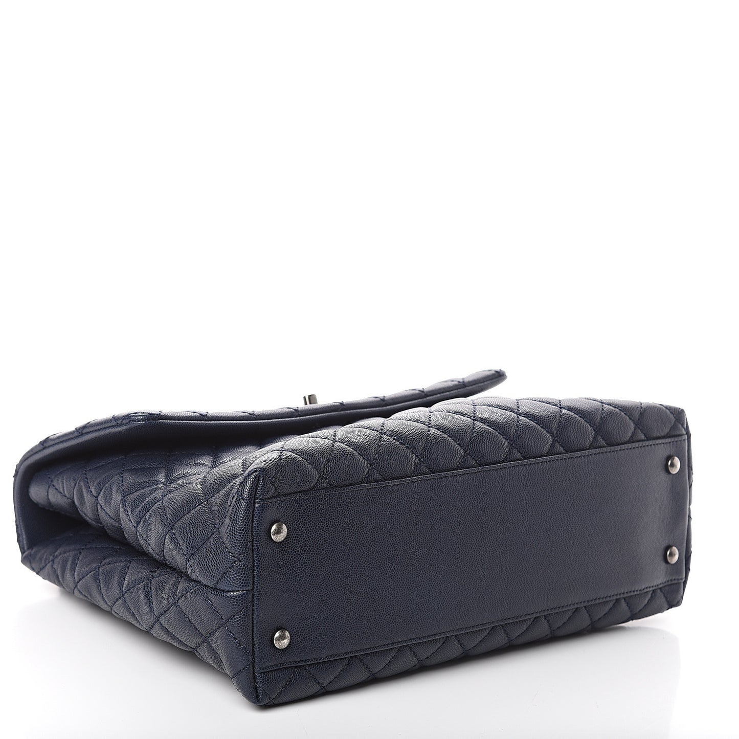 Caviar Quilted Large Coco Handle Flap Blue