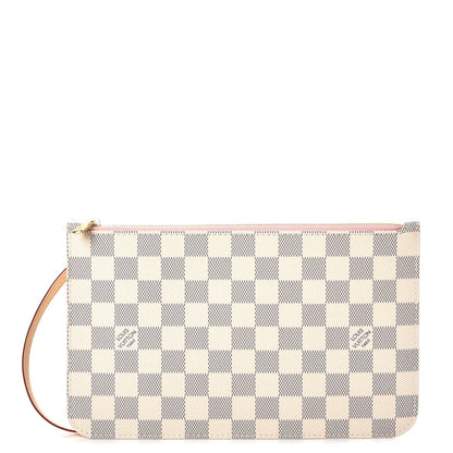 Louis Vuitton Damier Azur Neverfull MM GM Pochette Rose Ballerine 1 of 7