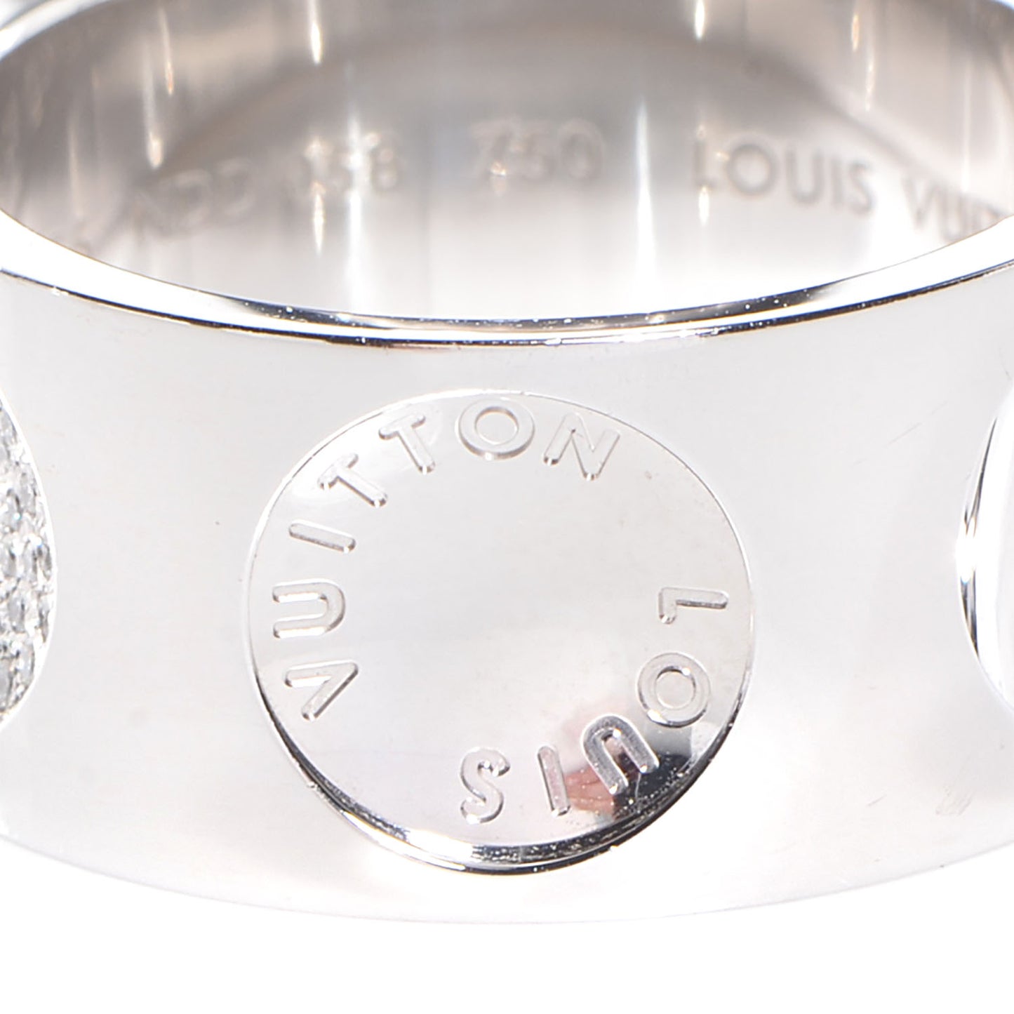 18K White Gold Diamonds Empreinte Large Ring 56 US 7.5