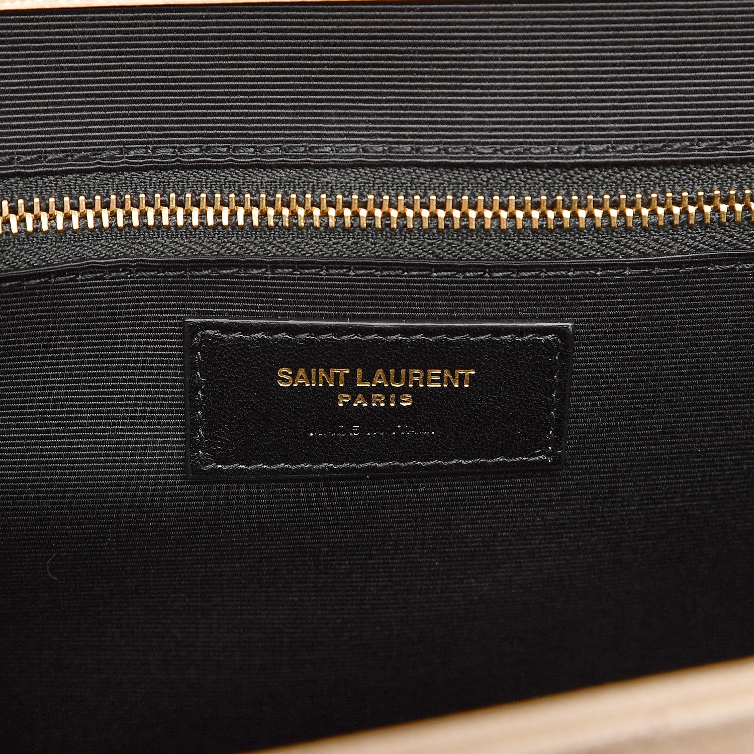 Saint Laurent Grain De Poudre Matelasse Chevron Large Monogram Satchel Dark Beige 6 of 8