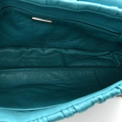 Prada Nappa Gaufre Medium Sound Flap Shoulder Bag Turchese 6 of 9
