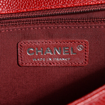 Chanel Caviar Quilted New Medium Boy Flap Dark Red 7 of 9