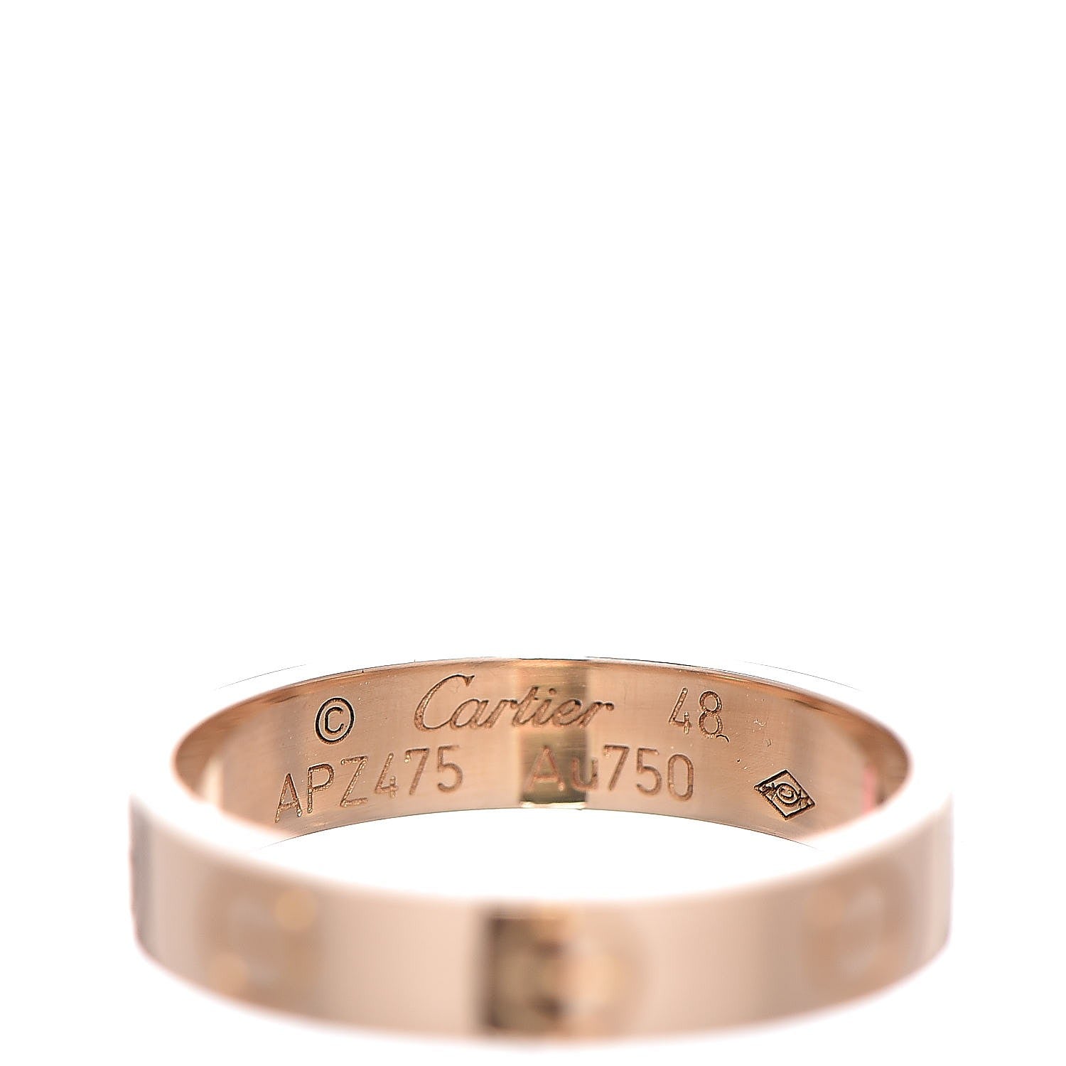 Cartier 18K Yellow Gold 3.5mm LOVE Wedding Band Ring 48 4.5 3 of 4