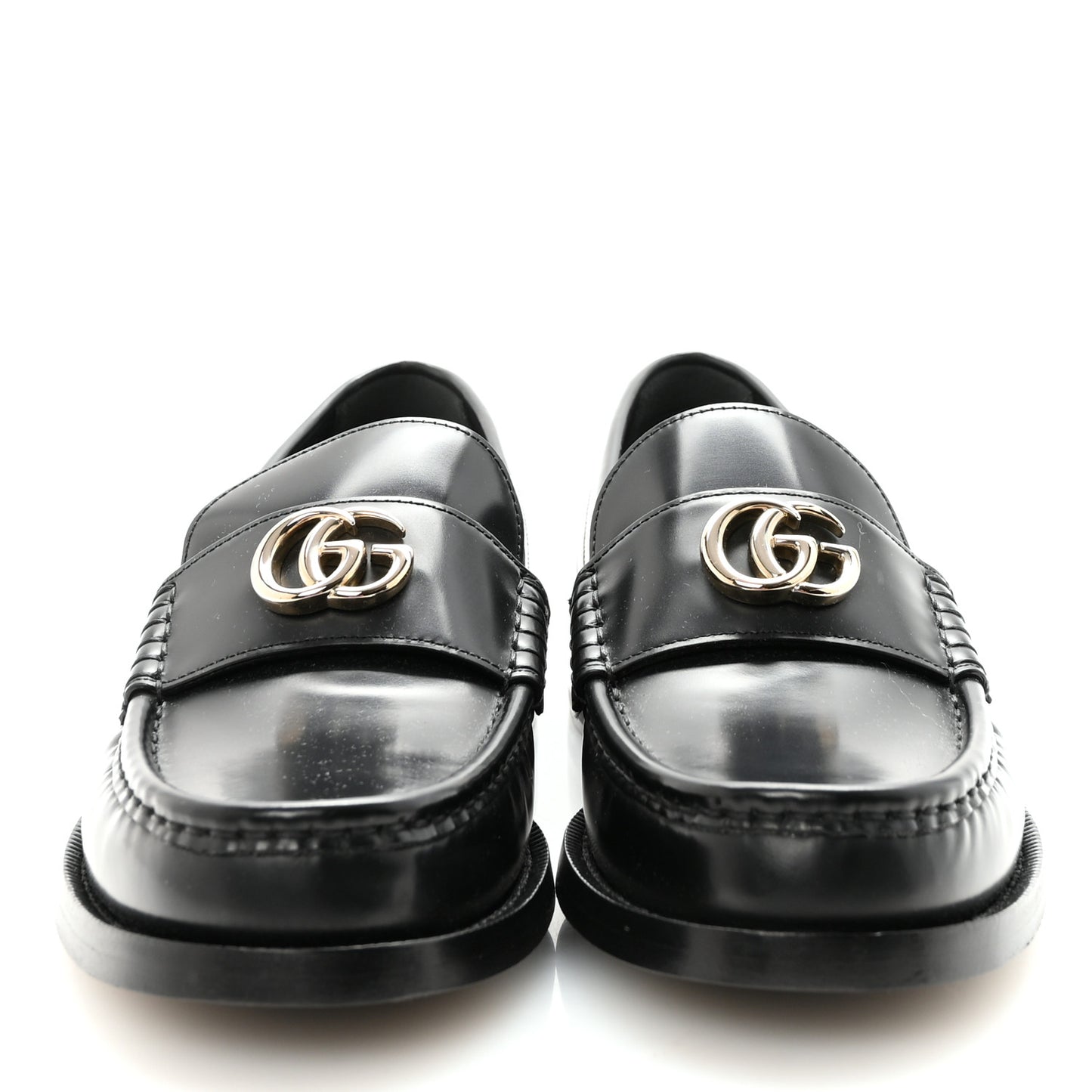 Calfskin Millennial Ribot Womens GG Loafers 38.5 Black