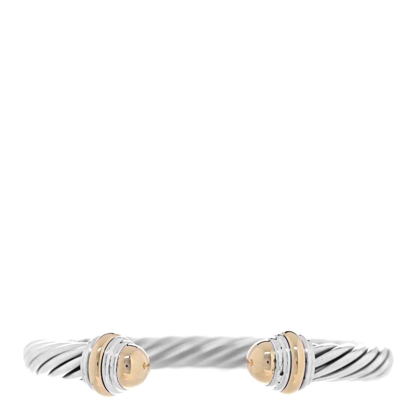 Sterling Silver 14K Yellow Gold 7mm Cable Classics Bracelet